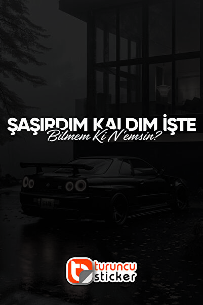 Turuncu Sticker Şaşırdım Kaldım İşte Bilmem Ki N'emsin ? Yazısı Araba - Motos...
