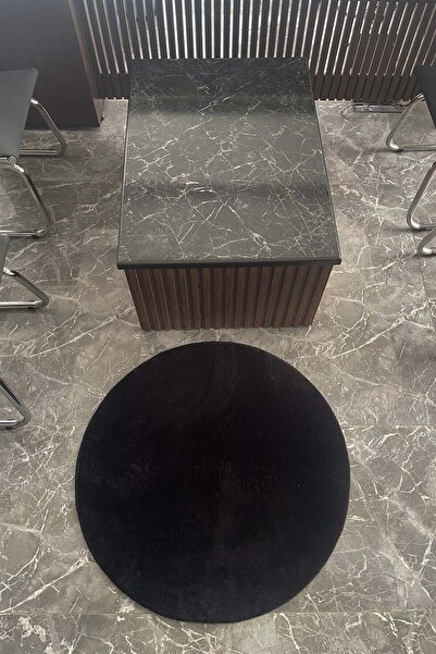 tropikal home Covor de tuns din pluș negru - Covoraș, bază anti-alunecare și ...