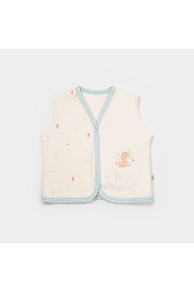 Biorganic سترة أطفال من القطن الممشط من Save The Seahorse باللون البيج