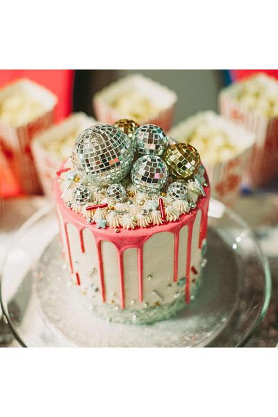 bizdenpastacılık 4 cm 3 Pieces Disco Ball Cake Ornament, Disco Ball Cake Decorations