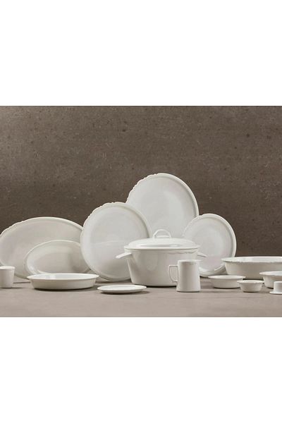 İkram Dünyası 16 Piece Porcelain Dinnerware Set with Gold Mesh