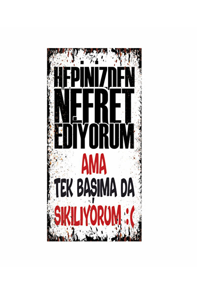 Hayat Poster hepinizden nefret ediyorum atarlı komik sözler duvar yazıları ev...