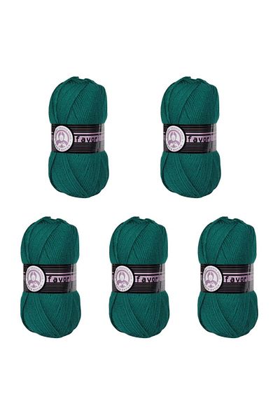 Ören Bayan Ören Favourite Knitting Yarn Petrol Green (105) Pack of 5