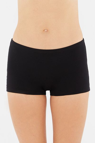 Dagi Schwarze Damen-Boxershorts aus gekämmter Baumwolle