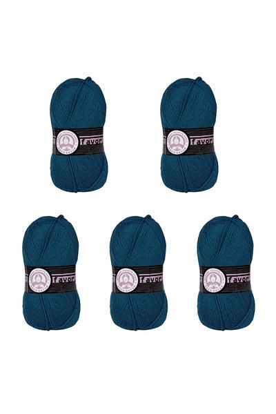 Ören Bayan Ören Favourite Knitting Yarn Petrol Blue (101) Pack of 5