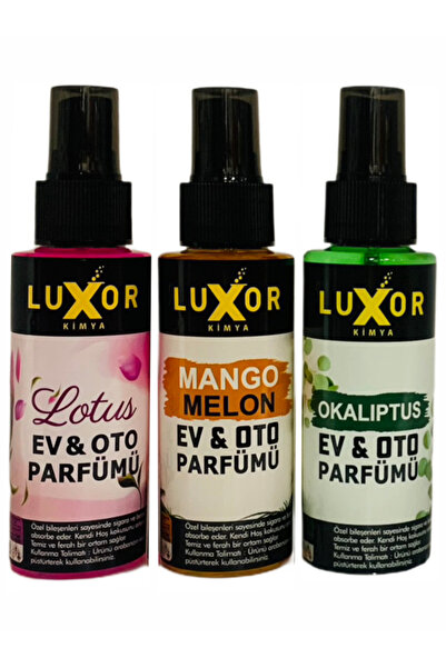 Luxor Kimya 100 Ml 3 Lü Set Lotus & Mango Melon & Okaliptus Ev Ve Oto Parfümü