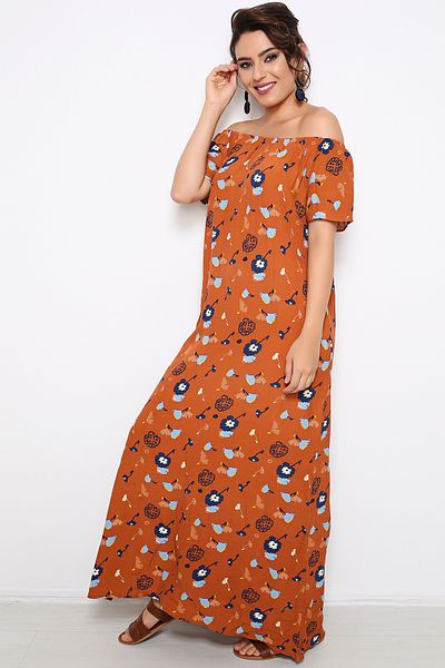 AVORWE Rochie cu decolteu Madonna cu modele florale