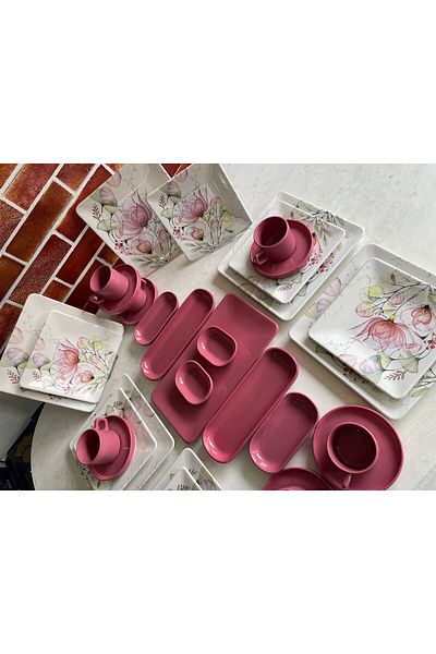 Keramika Raspberry 31 Piece Breakfast Set