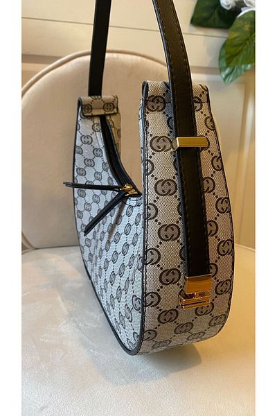 Mercan Stores Women's Black Baguette Hand and Shoulder Bag