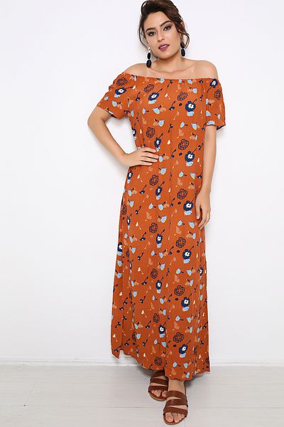 AVORWE Rochie cu decolteu Madonna cu modele florale
