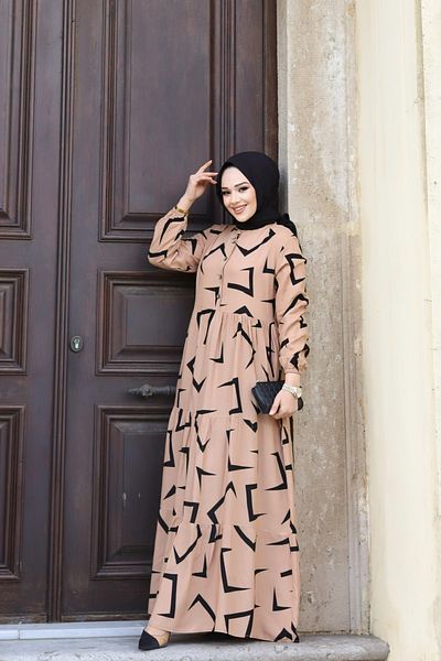 Ebrar Store Patterned Viscose Women's Dress
