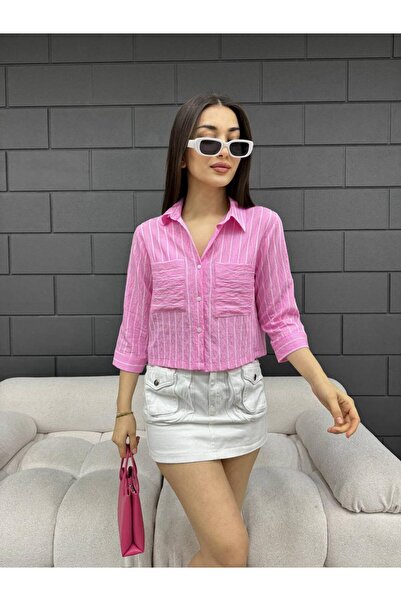 DİMA FASHİON MODAL KUMAŞ ÇİZGİLİ GÖMLEK