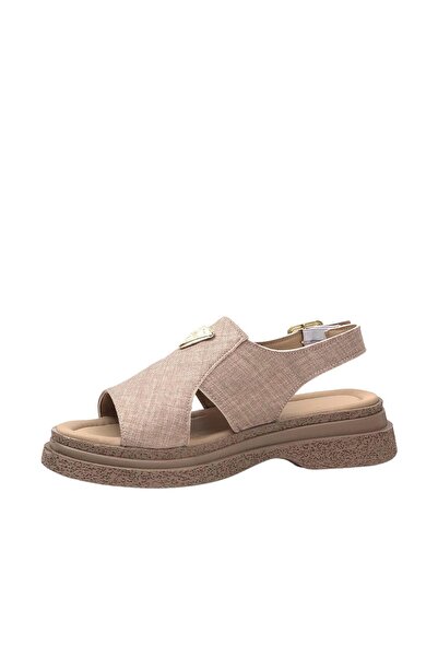 bescobel Women's Rada Mink Linen Ankle Strap Sandals 4 Cm sn100