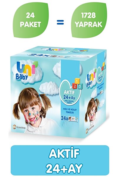 Uni Baby Aktif Islak Mendil 24'lü 1728 Yaprak