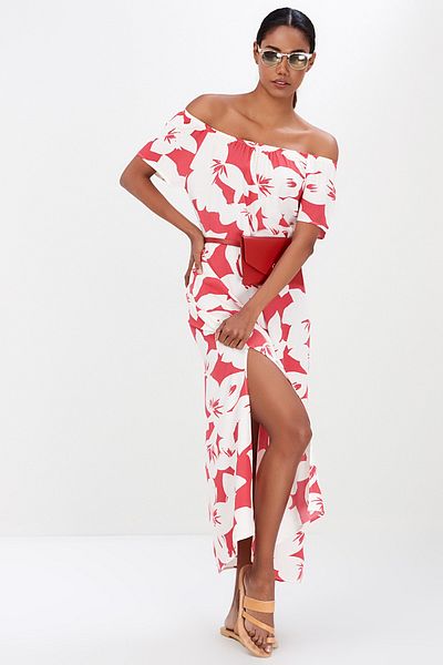 AVORWE Rochie cu decolteu Madonna cu modele florale