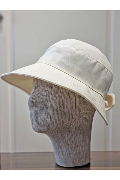 Özgöksu Şapka Large Women's Hat - Bow Detail and Adjustable Back