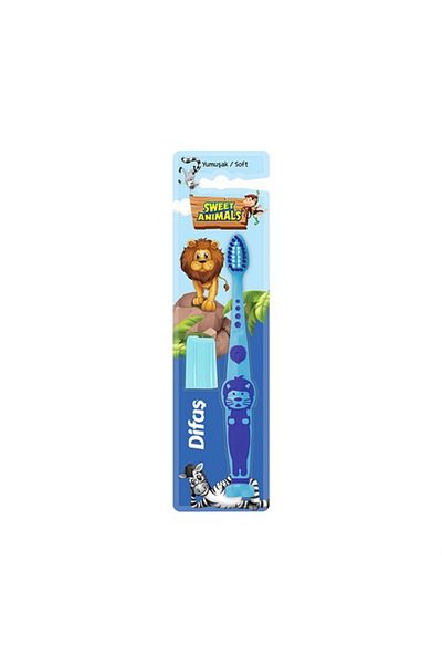 Difaş Sweet Animals Children's Toothbrush Blue (SOFT)
