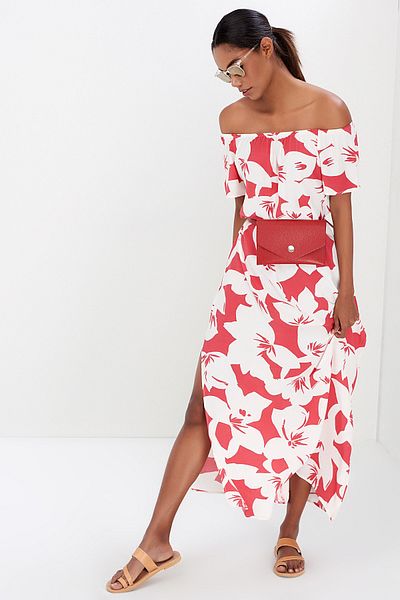 AVORWE Rochie cu decolteu Madonna cu modele florale