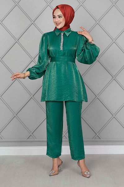 EBRUTESETTÜR Stone DeTailed Collar - mD20632 Double Suit