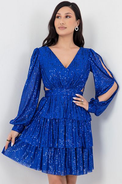 PULLIMM Rope Detailed Layered Sequin Dress - DNS1478
