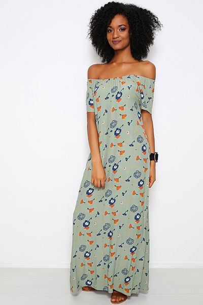 AVORWE Rochie cu decolteu Madonna cu modele florale
