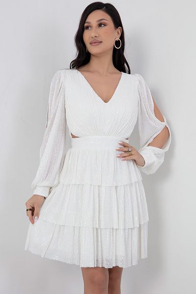 PULLIMM Rochie cu paiete stratificată cu detaliu de frânghie - DNS1478
