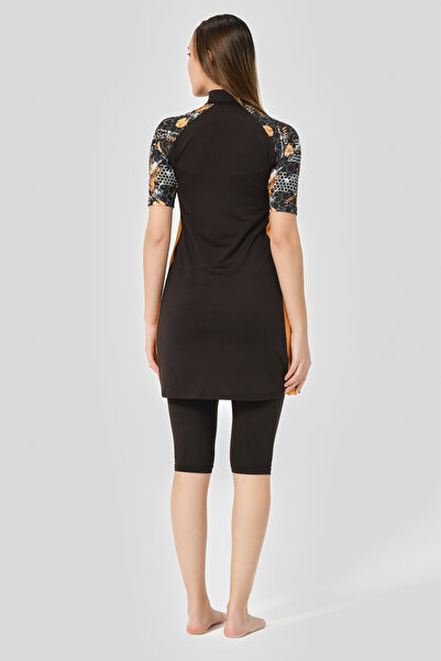 ALFASA Μαγιό με φερμουάρ μισό μανίκι - Κλειστό σχέδιο