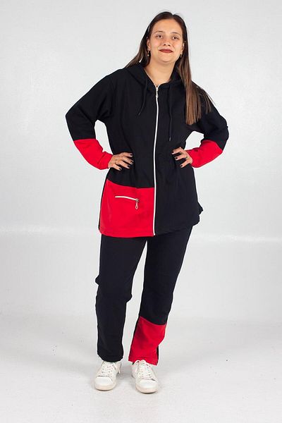 Truva XXL Plus Size Black Tracksuit Set - Est114