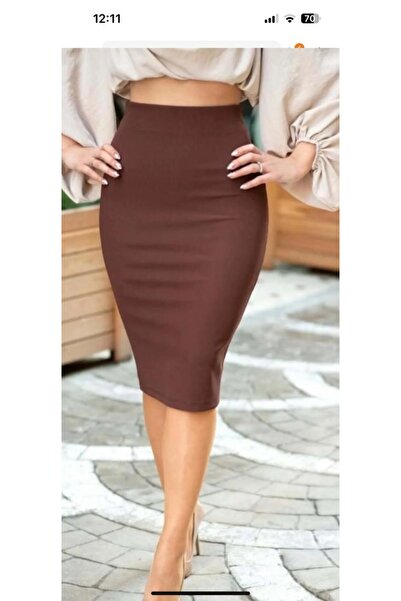 CNG MODA تنورة قلم رصاص من قماش سكوبا الأنيق للمكتب