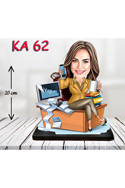 Personalized Wooden Figurine - Table Top Cartoon Figurine - Women's Figurine 4