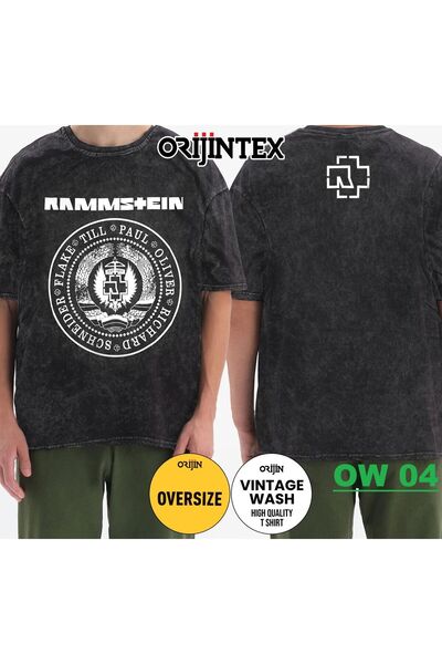 Orijin Rammstein Мийний футболка великого розміру