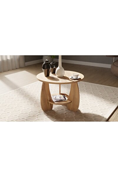 MK Design YUVARLAK ORTA SEHPA, ORTA SEHPA,45*60 ahşap görünümlü