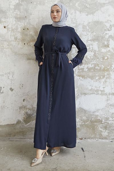 InStyle Λεπτομέρεια με φτερά μπράτσας Stoned Ferace - Navy Blue