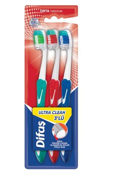 Difaş Ultra Clean 3-Pack Toothbrush