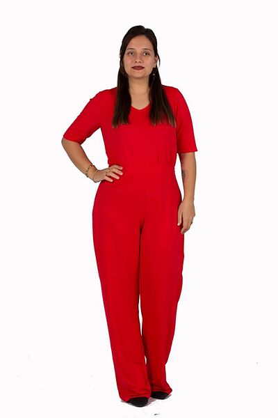 Truva XXL Plus Size Women's Clothing Crepe Jumpsuit Colorful Tlm174