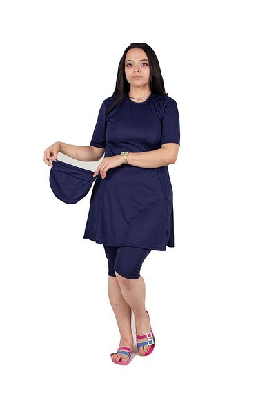Truva XXL Plus Size Women's Clothing Half Sleeve Hijab Swimsuit Colorful My7833r