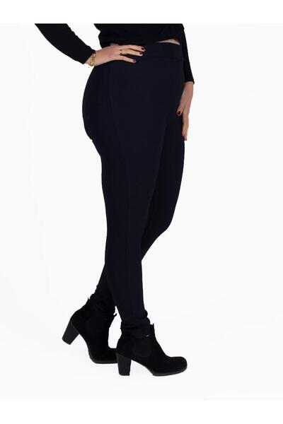 Truva XXL Large Size Women's Clothing Ribbed Leggings Black Ta258