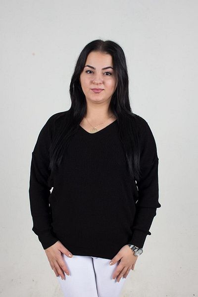 Truva XXL Large Size Back Knit Detailed Ribbed Blouse Colorful B072