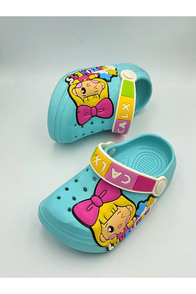 Hızlı Al PRINCESS FIGURED CHILD BABY SANDALS SLIPPERS