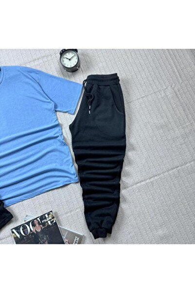 khufu Оверсайз Bebemavi Зручний крій футболка Чорні шорти та спортивний костюм 3-х предметний комплект Unisex