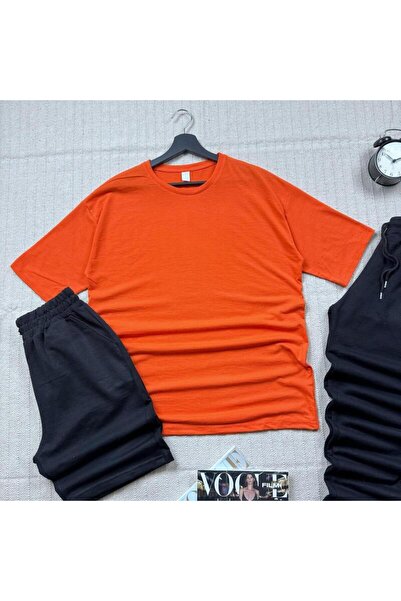 khufu Оверсайз футболка вільного крою, чорні шорти та спортивний костюм, 3-комплектний комплект, унісекс