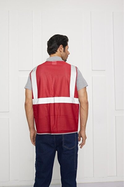 mervem Orange Safety Mühendis Tipi Fileli İkaz Yeleği