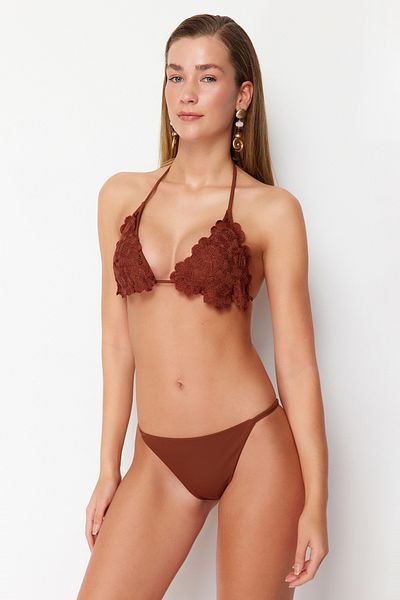 Trendyol Collection Καφέ Σωληνώσεις Brazilian Bikini Bottom TBESS22BA0232