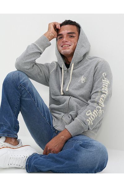 AMERICAN EAGLE Gray Men's Sweatshirt U-0196-1906