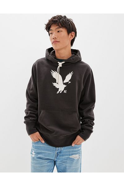 Black american eagle sweatshirt clearance