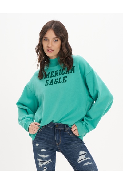 AMERICAN EAGLE Green Women's / Girls' Sweatshirt U-1455-1887