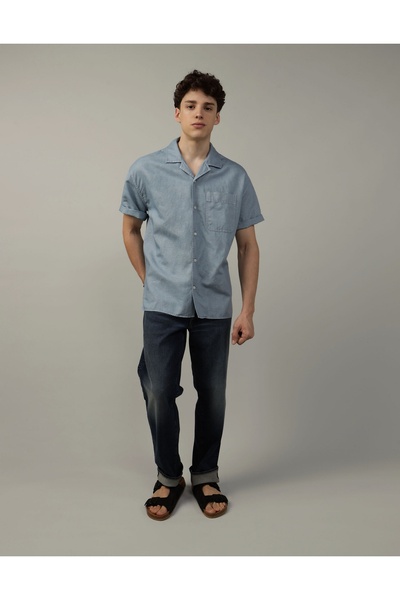 AMERICAN EAGLE Blue Men's Shirt U-2154-2520