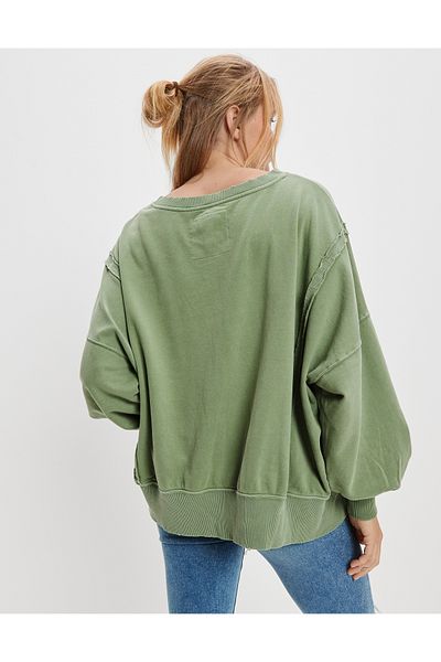 AMERICAN EAGLE Green Women's / Girl's Sweatshirt U-1457-1911