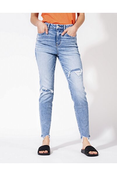 AMERICAN EAGLE بنطلون أزرق للنساء/البنات U-3439-4020