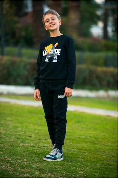 çiko kids Σετ φόρμας Boy's Boom Teddy Bear με στάμπα Jogger Raised Cotton